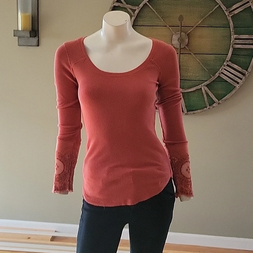 Free People Rare Lovely Lady Thermal Top